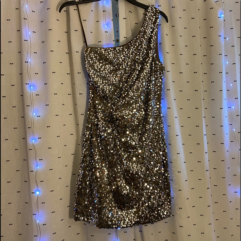 Sequined Off the Shoulder Dress